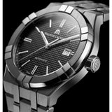 Maurice Lacroix Aikon Automatic Black Dial Silver Steel Strap Watch for Men - AI1807-SS002-330-1