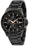 Maserati SFIDA Chronograph Black Dial Black Steel Strap Watch For Men - R8873640011