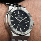 Maurice Lacroix Aikon Automatic Black Dial Silver Steel Strap Watch for Men - AI1807-SS002-330-1