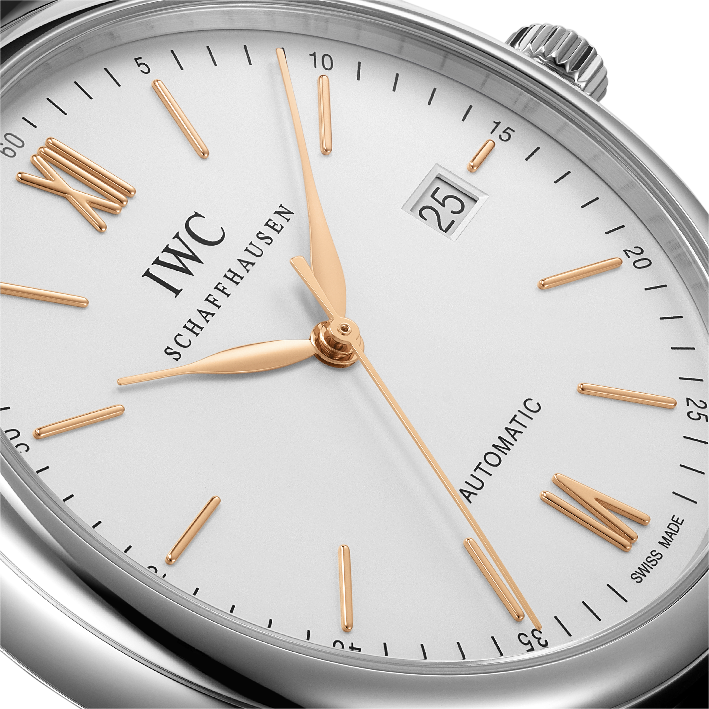 IWC Portofino Automatic White Dial Black Leather Strap Watch for Men - IW356517