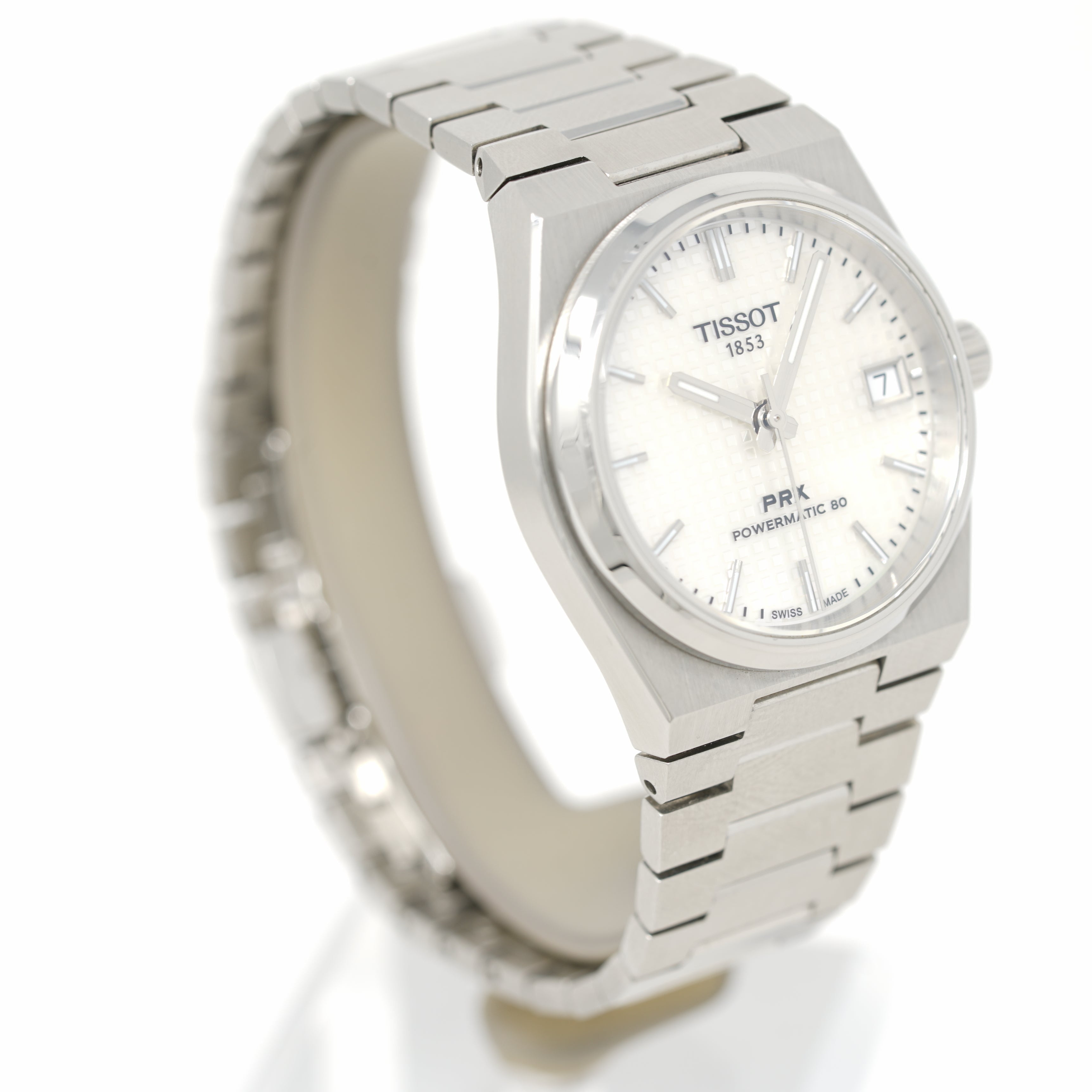 Tissot PRX Powermatic 80 White Dial Silver Steel Strap Watch for Men - T137.207.11.111.00