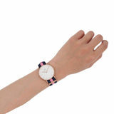 Daniel Wellington Classic Winchester White Dial Three Tone Nylon Strap Watch For Women - DW00100033