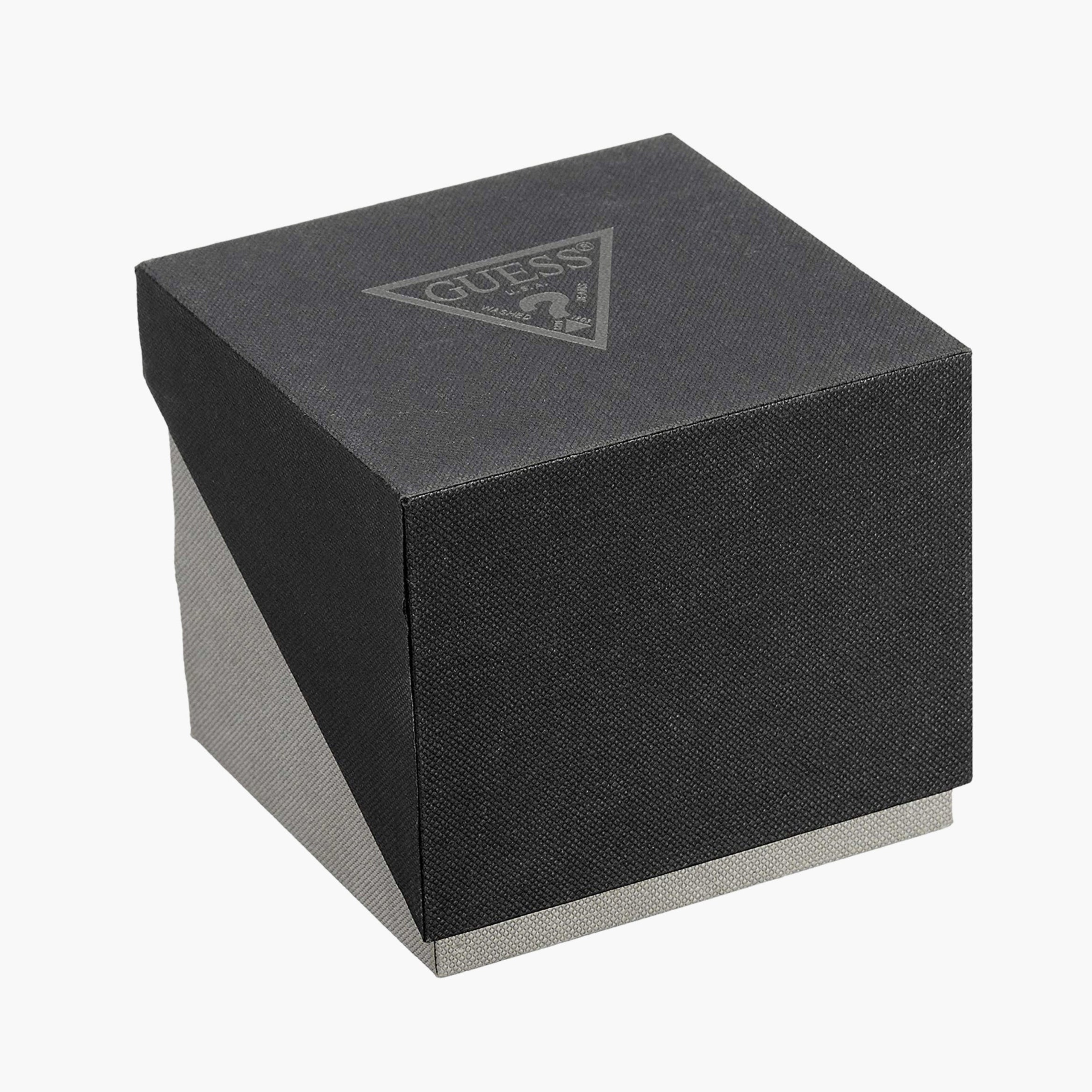 Guess Momentum Chronograph Crystals Black Dial Black Silicone Strap Watch For Men - GW0518G1