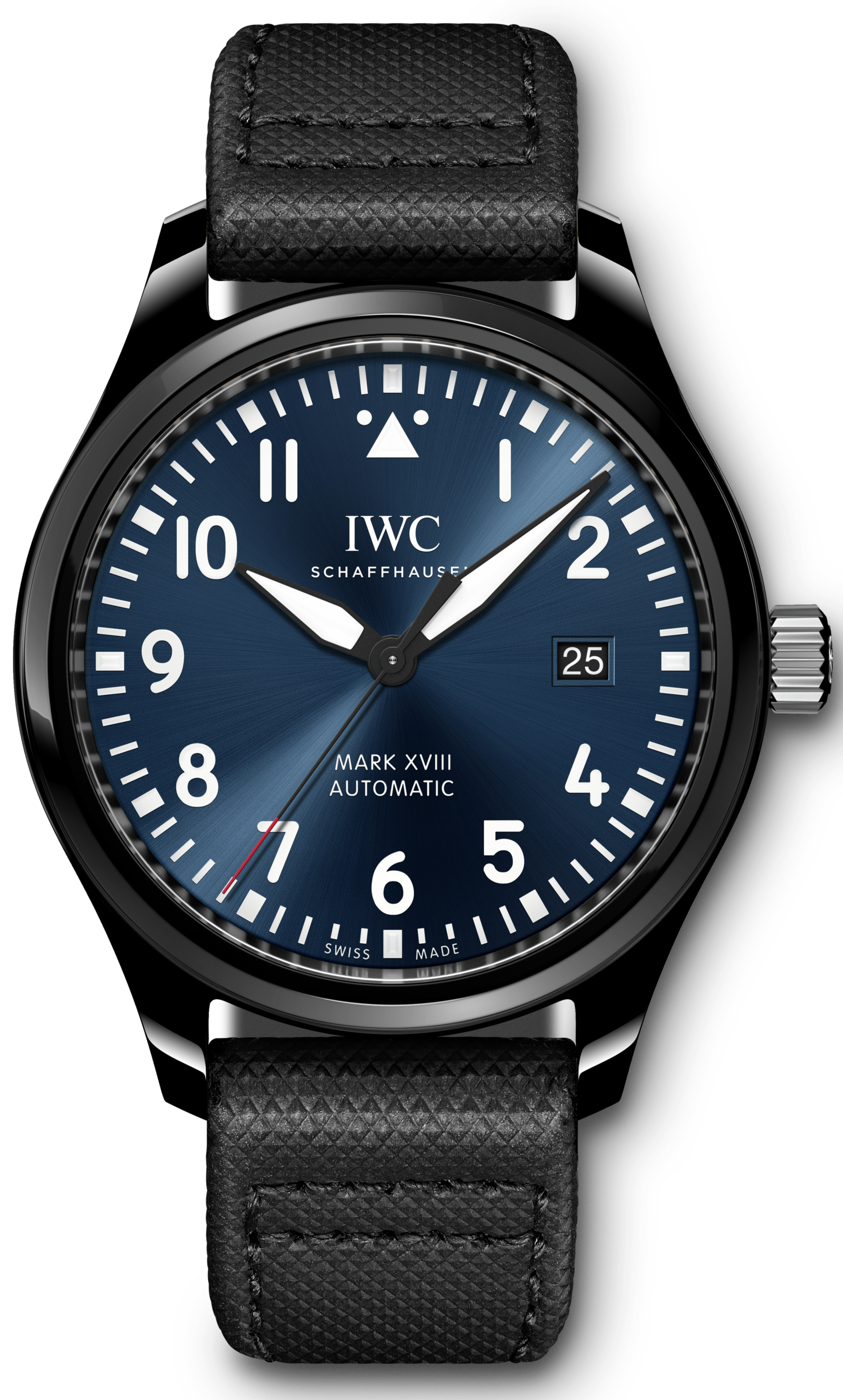 IWC Pilot’s Watch Mark XVIII Edition “Laureus Sport for Good Foundation" Blue Dial Black Nylon Strap Watch for Men - IW324703