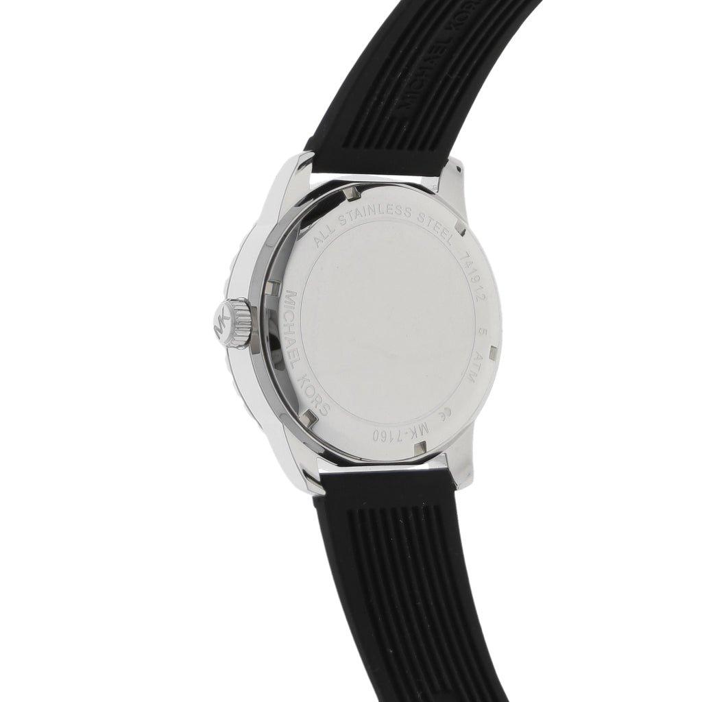 Michael Kors Cunningham Multifunction Blue Dial Black Rubber Strap Watch For Men - MK7160