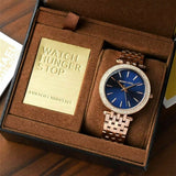 Michael Kors Darci Blue Dial Gold Steel Strap Watch for Women - MK3406