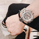 Bulova Octova Crystal Silver Dial Two Tone Steel Strap Watch for Men - 98C133