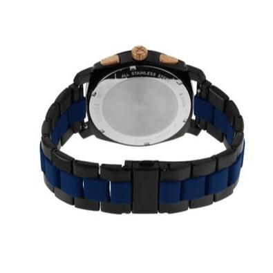 Fossil Machine Chronograph Black Dial Two Tone Steel Strap Watch for Men - FS5164