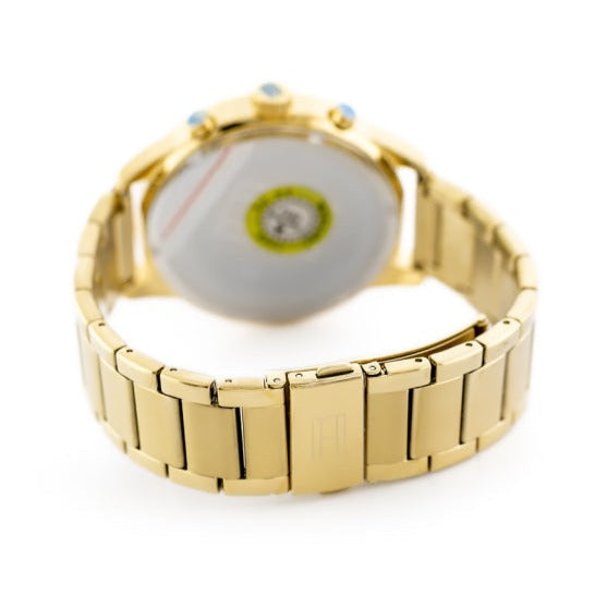 Tommy Hilfiger Chase Quartz White Dial Gold Steel Strap Watch for Men - 1791576