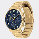Tommy Hilfiger Daniel Chronograph Blue Dial Gold Steel Strap Watch for Men - 1710384