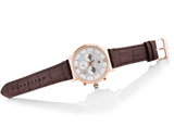 Tommy Hilfiger Evan White Dial Brown Leather Strap Watch for Men - 1710394