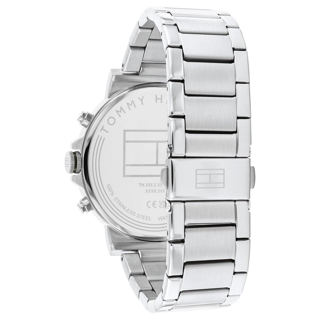 Tommy Hilfiger Tyson Chronograph Green Dial Silver Steel Strap Watch For Men - 1710587