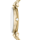 Emporio Armani Gianni T Bar Analog Crystals Gold Dial Gold Steel Strap Watch For Women - AR11608