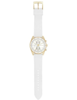 Michael Kors Hadyn Chronograph White Dial White Rubber Strap Watch for Women - MK7484