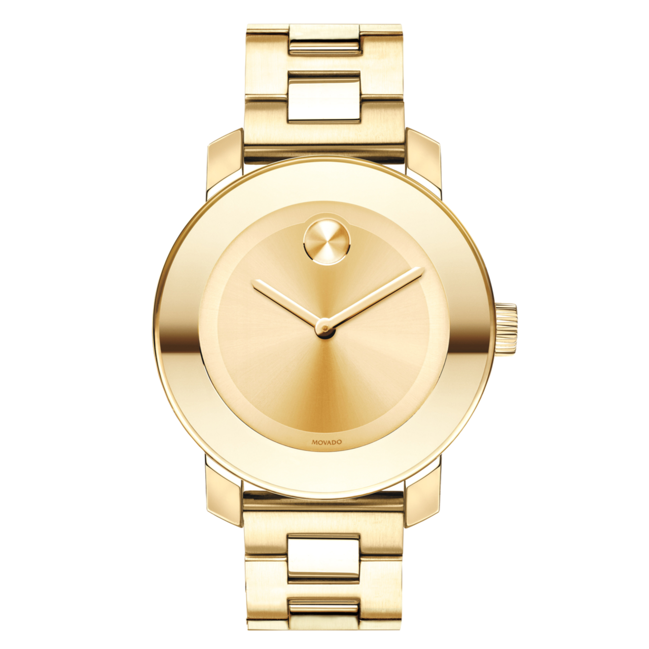 Movado Bold Yellow Gold Dial Yellow Gold Steel Strap Watch For Women - 3600085