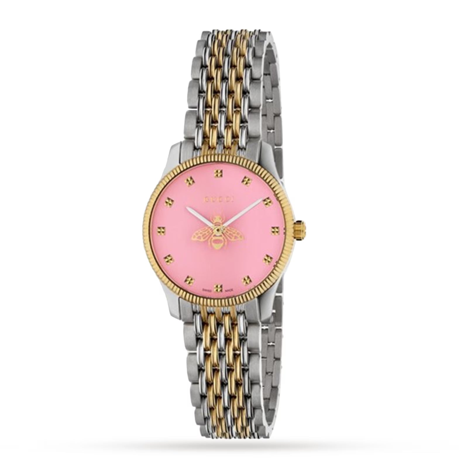Gucci G Timeless Quartz Pink Dial Two Tone Steel Strap Watch For Women - YA1265030