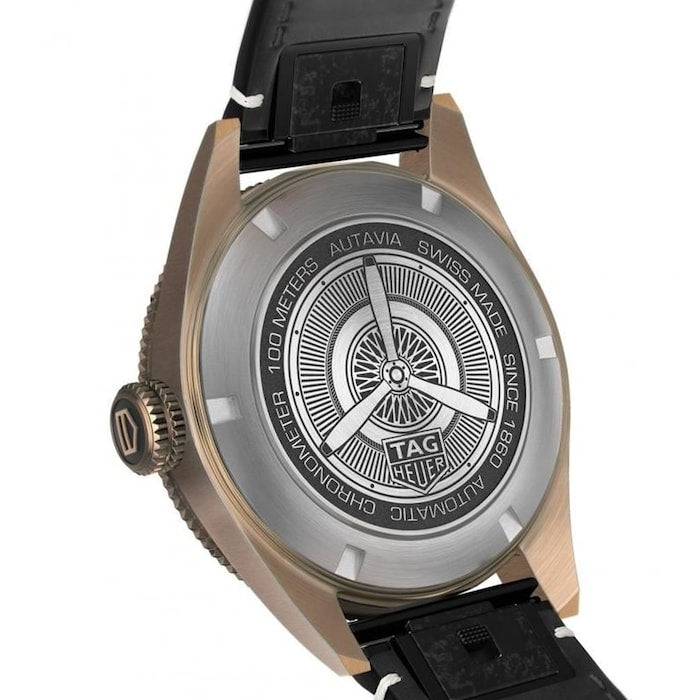 Tag Heuer Autavia Calibre 5 Automatic Olive Green Dial Green Leather Strap Watch for Men - WBE5190.FC8268