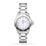 Tag Heuer Aquaracer Professional 200 Quartz Diamond Mother of Pearl Dial Silver Steel Strap Watch for Women - WBP1416.BA0622