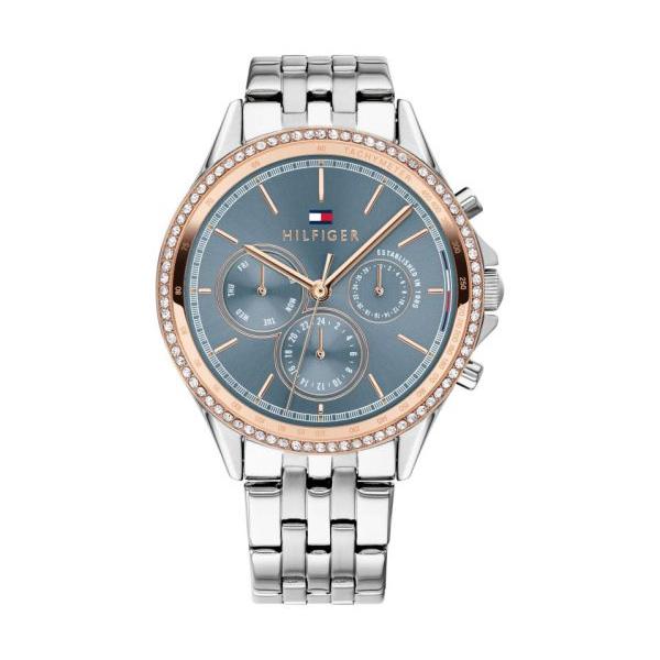 Tommy Hilfiger Ari Diamonds Blue Dial Silver Steel Strap Watch for Women - 1781976