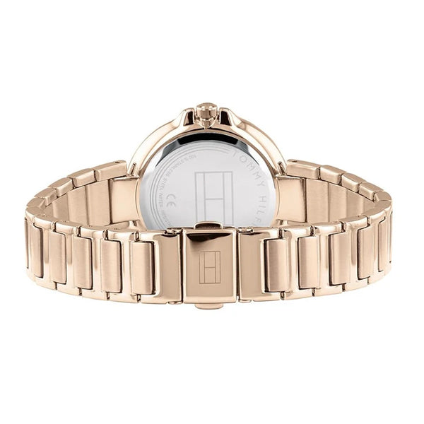 Tommy Hilfiger Angela Quartz White Dial Rose Gold Steel Strap Watch for Women - 1782124
