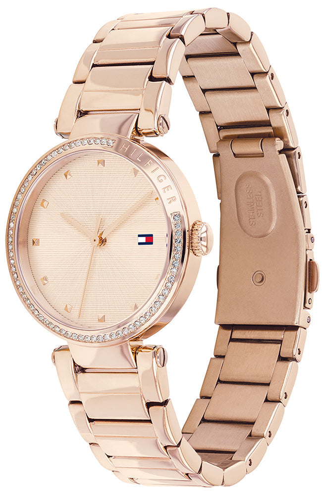 Tommy Hilfiger Lynn Quartz Rose Gold Dial Rose Gold Steel Strap Watch For Women - 1782237