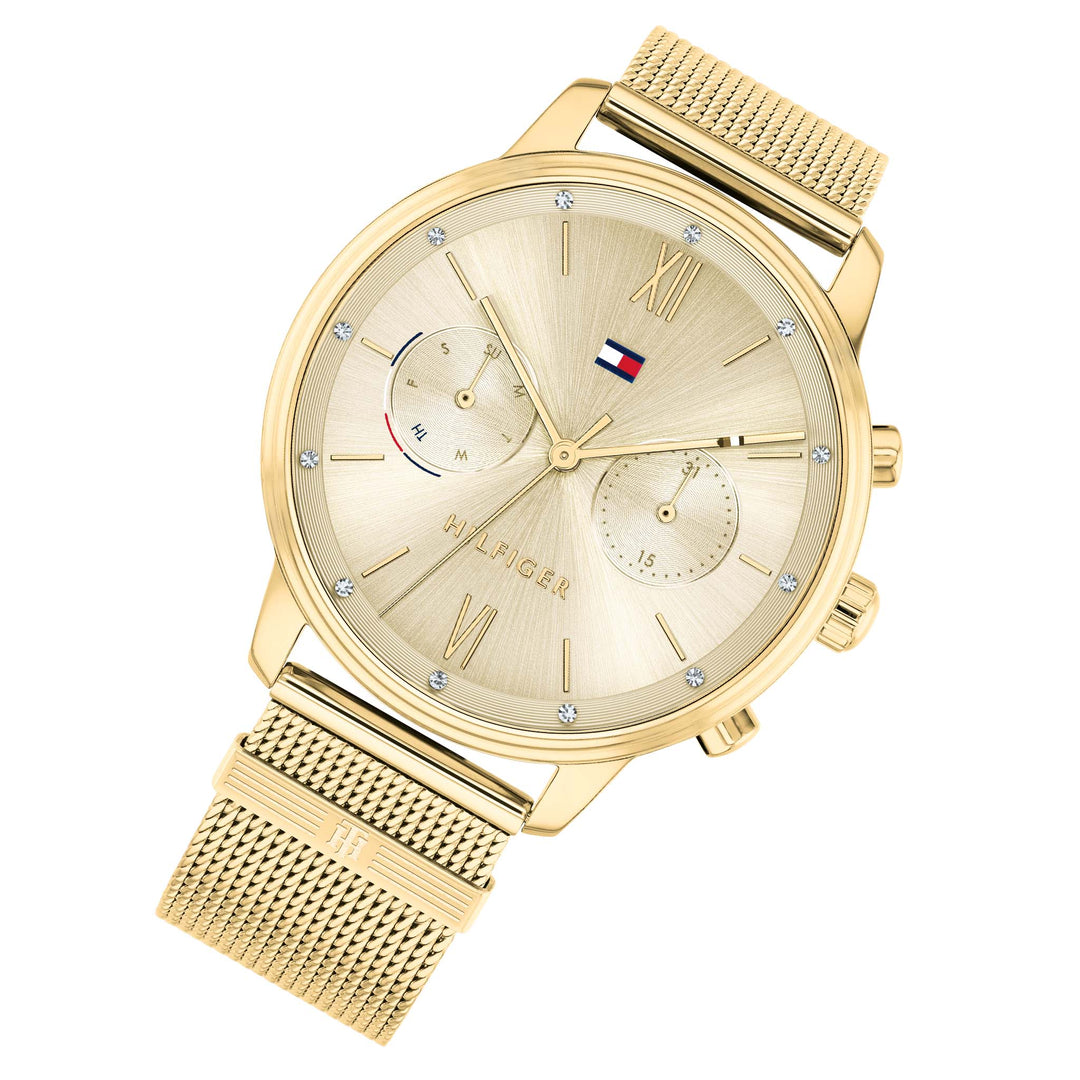 Tommy Hilfiger Blake Quartz Gold Dial Gold Mesh Bracelet Watch for Women - 1782302
