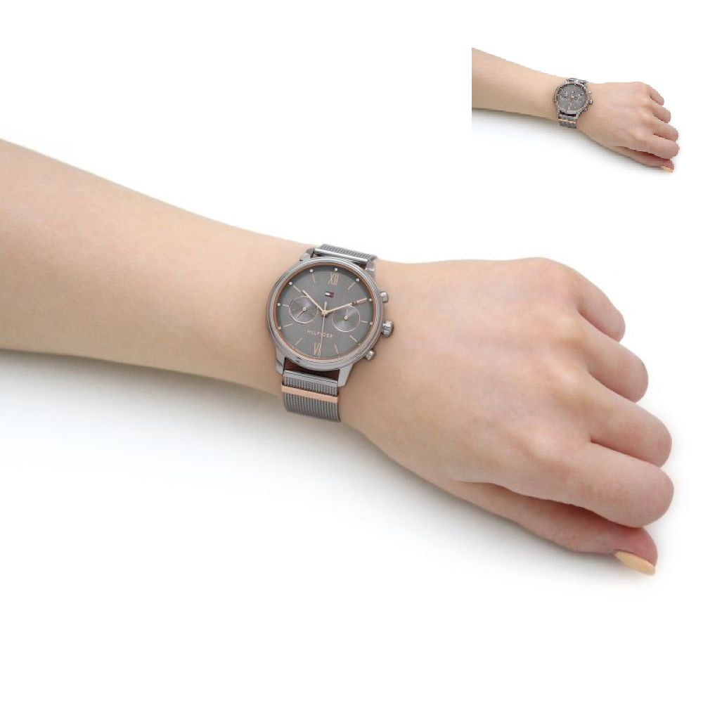 Tommy Hilfiger Blake Quartz Grey Dial Silver Mesh Bracelet Watch for Men - 1782304