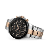 Hugo Boss Here Chronograph Black Dial Two Tone Steel Strap Watch for Men - 1513757