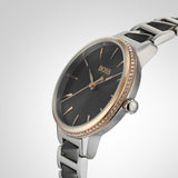 Hugo Boss Signature Grey Dial Silver Steel Strap Watch for Men - 1502569