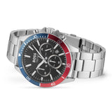 Hugo Boss Troper Chronograph Black Dial Silver Steel Strap Watch For Men - 1514108