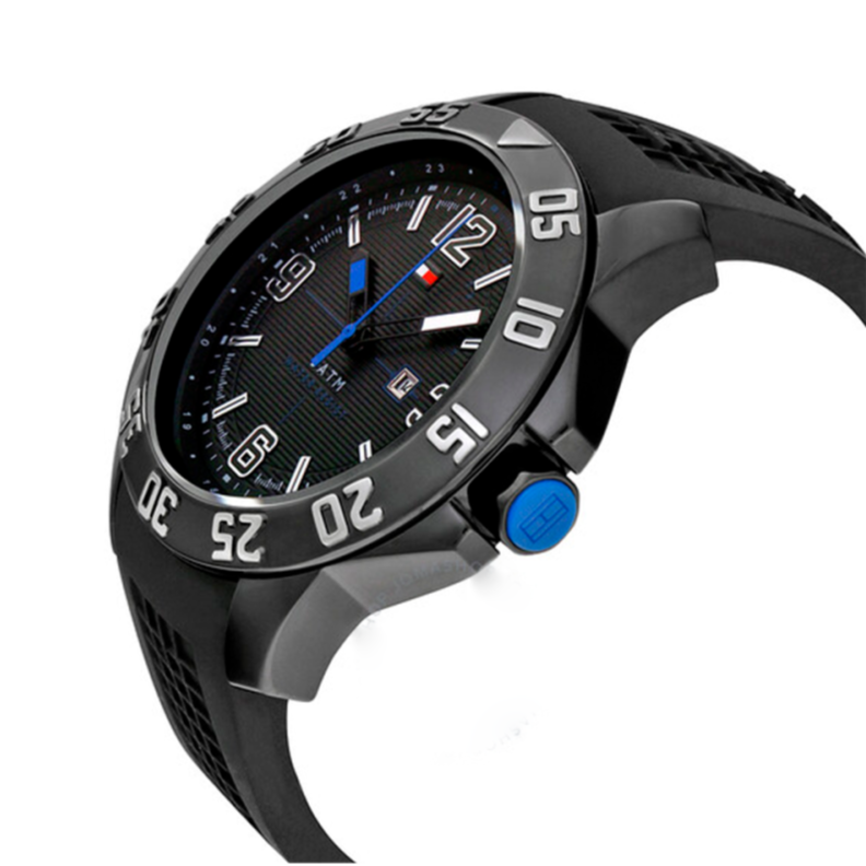 Tommy Hilfiger Sport Multifunction Black Dial Black Rubber Strap Watch for Men - 1790983