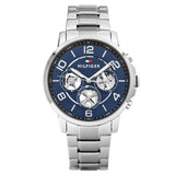 Tommy Hilfiger Keagan Blue Dial Silver Steel Strap Watch for Men - 1791293