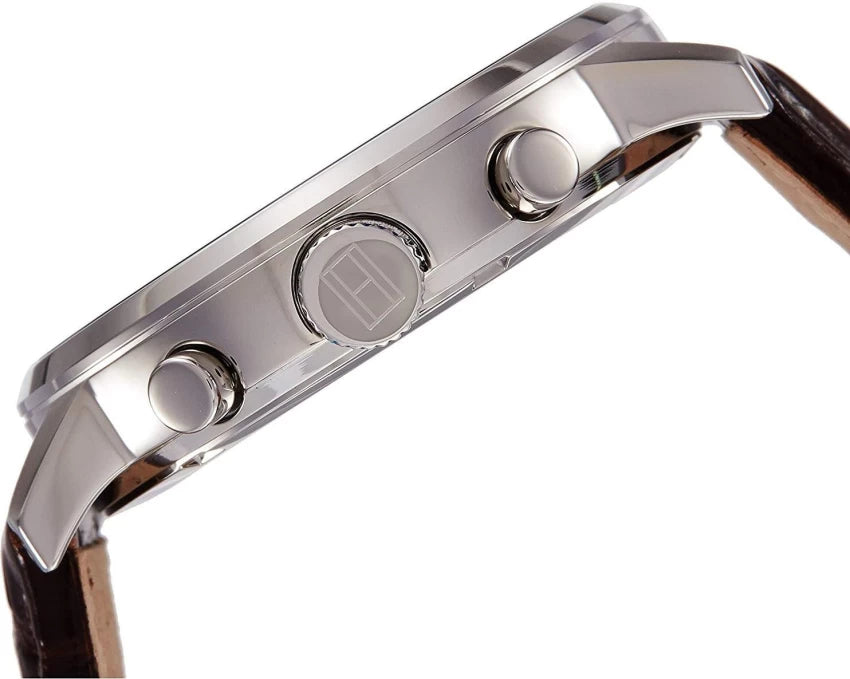 Tommy Hilfiger Aiden Quartz Black Dial Brown Leather Strap Watch for Men - 1791309