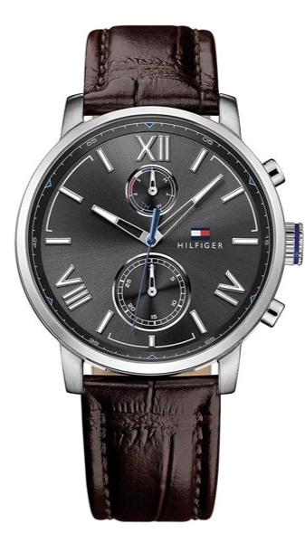 Tommy Hilfiger Aiden Quartz Black Dial Brown Leather Strap Watch for Men - 1791309