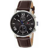 Tommy Hilfiger Aiden Quartz Black Dial Brown Leather Strap Watch for Men - 1791309