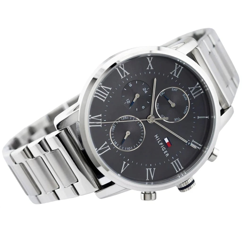 Tommy Hilfiger Kane Chronograph Grey Dial Silver Steel Strap Watch for Men - 1791397