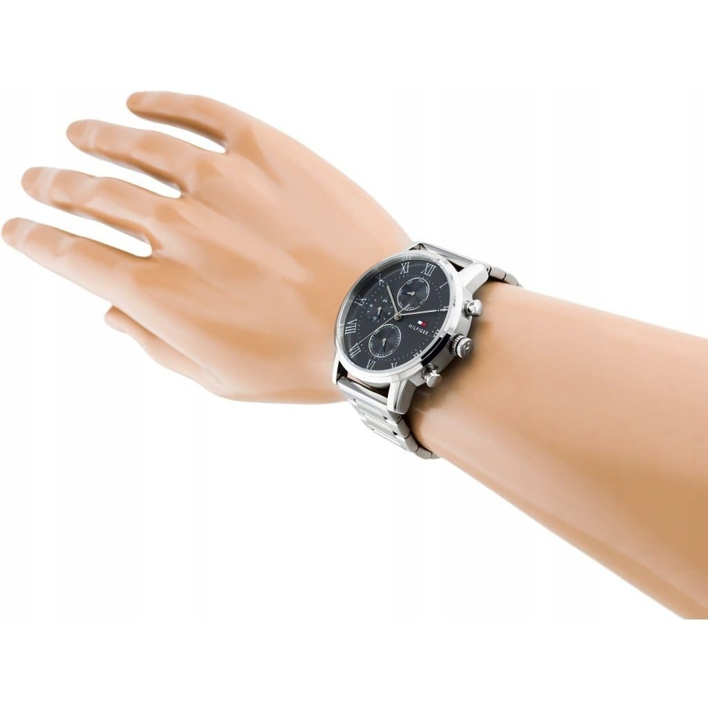 Tommy Hilfiger Kane Chronograph Grey Dial Silver Steel Strap Watch for Men - 1791397