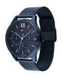 Tommy Hilfiger Damon Quartz Blue Dial Blue Mesh Bracelet Watch for Men - 1791421