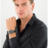 Tommy Hilfiger Brooklyn Black Dial Black Leather Strap Watch for Men - 1791509