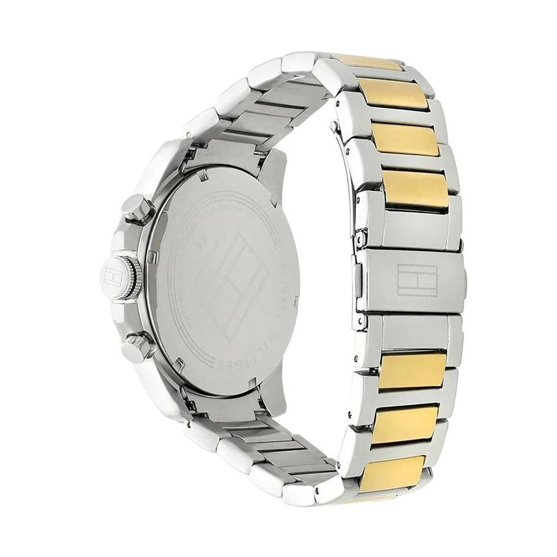 Tommy Hilfiger Decker Chronograph Black Dial Two Tone Steel Strap Watch for Men - 1791559