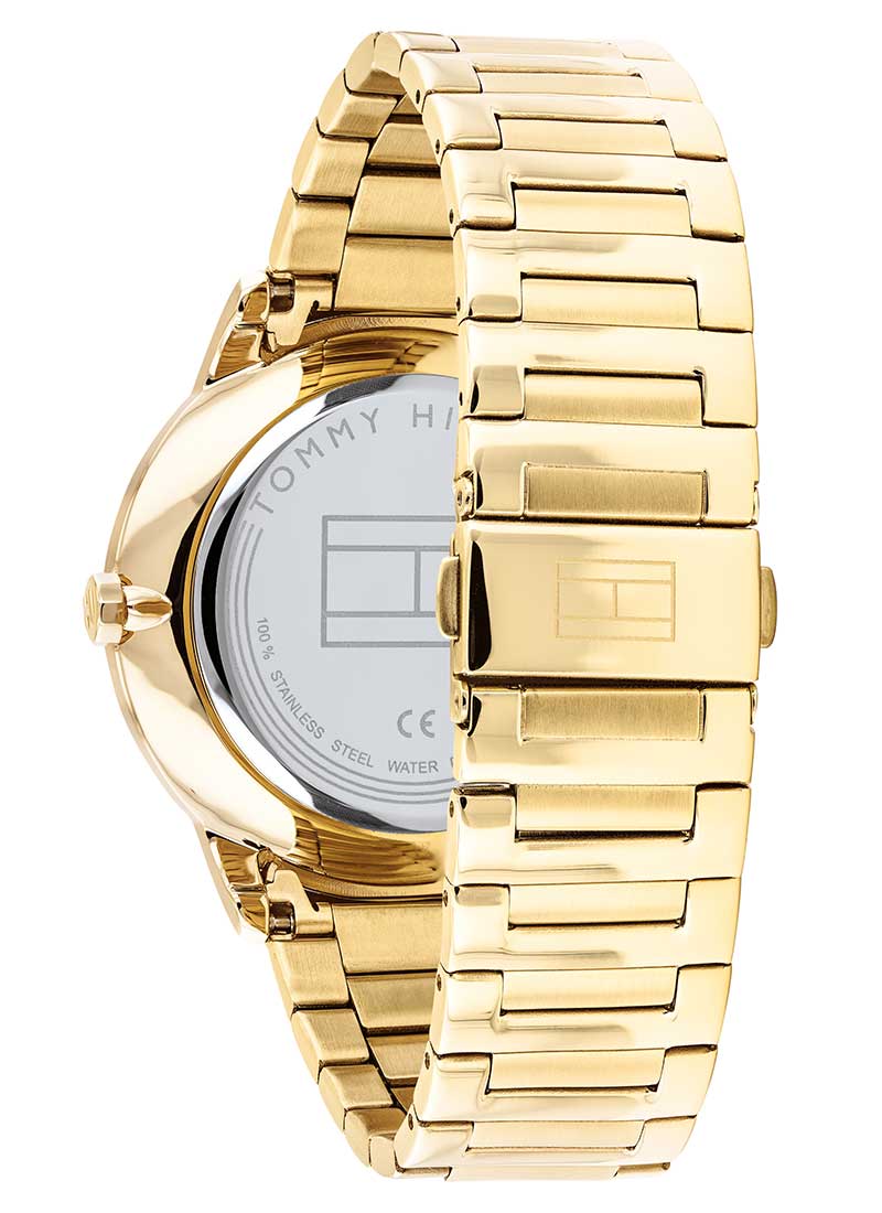 Tommy Hilfiger Hunter White Dial Gold Steel Strap Watch for Men - 1791609