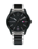 Tommy Hilfiger Sneaker Quartz Black Dial Two Tone Steel Strap Watch for Men - 1791619
