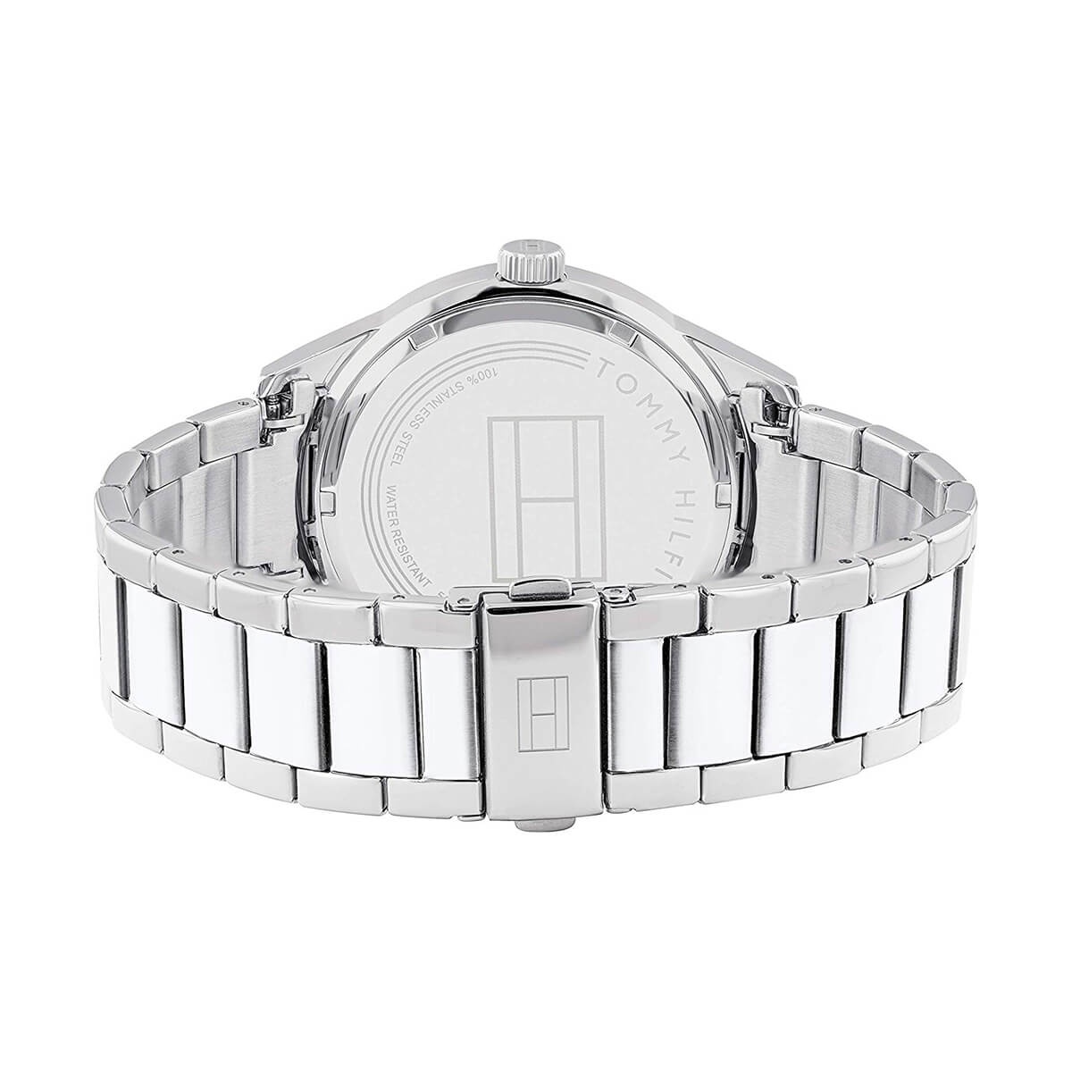 Tommy Hilfiger Austin Blue Dial Silver Steel Strap Watch for Men - 1791640