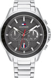 Tommy Hilfiger Aiden Chronograph Grey Dial Silver Steel Strap Watch For Men - 1791857