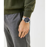 Tommy Hilfiger Larson Chronograph Blue Dial Silver Steel Strap Watch For Men - 1791917