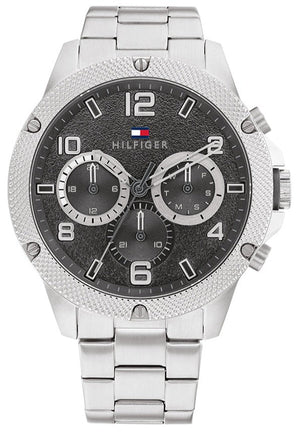 Tommy Hilfiger Blaze Chronograph Black Dial Silver Steel Strap Watch For Men - 1792029