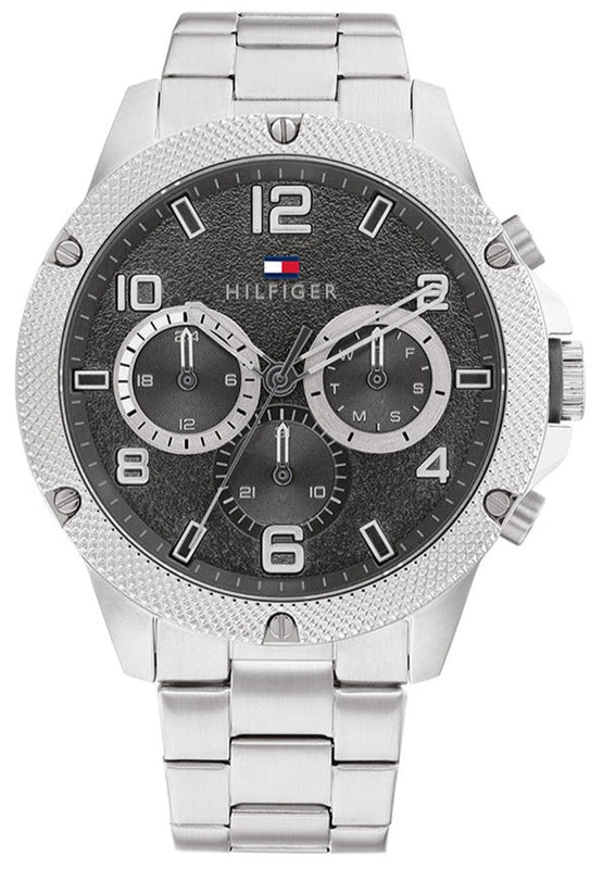 Tommy Hilfiger Blaze Chronograph Black Dial Silver Steel Strap Watch For Men - 1792029