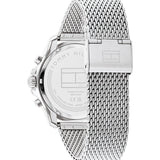 Tommy Hilfiger Jordan Chronograph Black Dial Silver Mesh Strap Watch For Men - 1792092