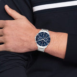 Tommy Hilfiger Jordan Chronograph Blue Dial Silver Steel Strap Watch For Men - 1792094