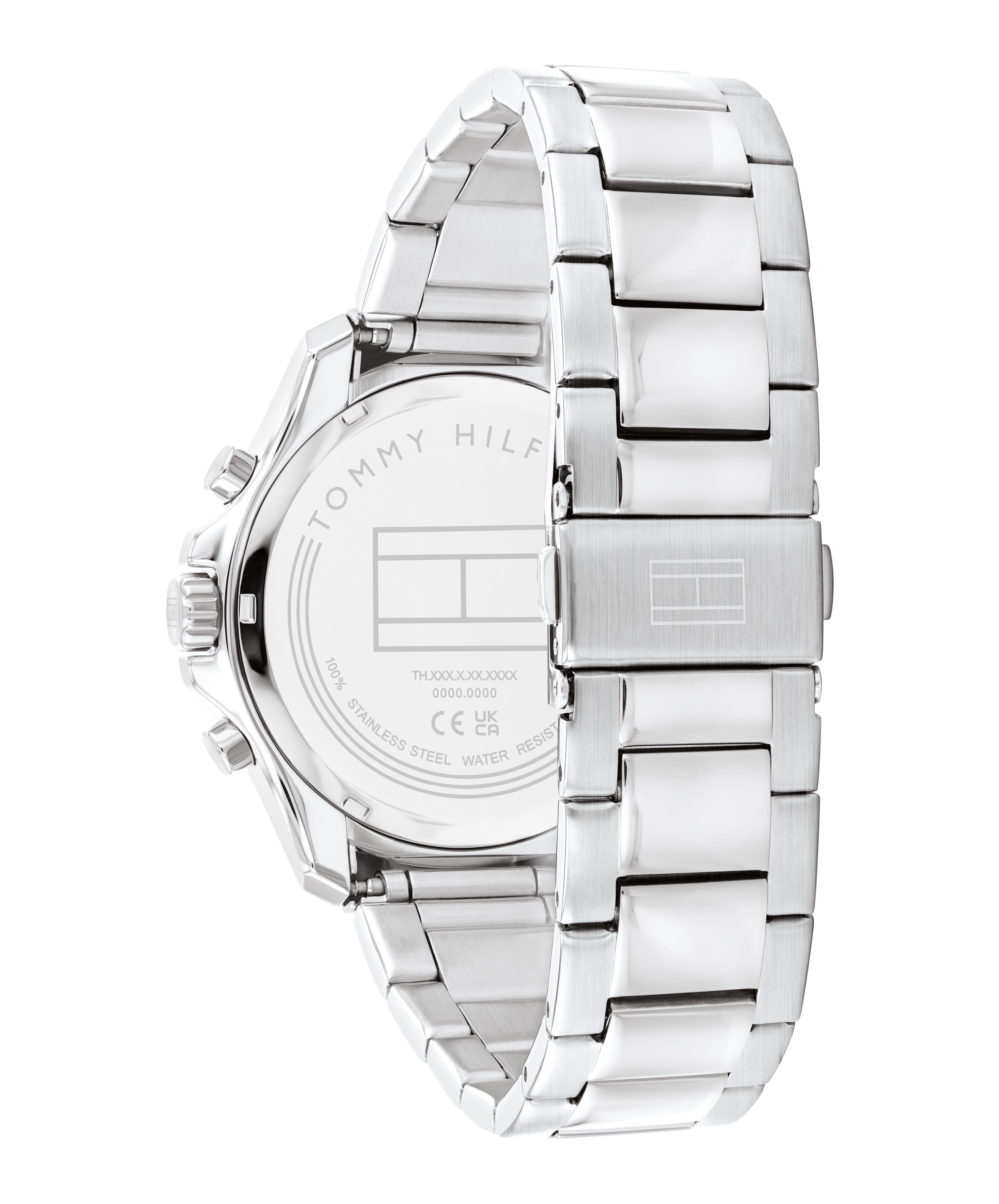 Tommy Hilfiger Jordan Chronograph Blue Dial Silver Steel Strap Watch For Men - 1792094